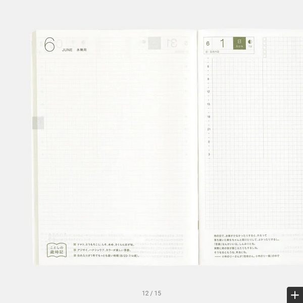 Sale! Hobonichi Techo 2025 Paper Series: Black Gingham HON / A5 Size / Daily / Jan start / Mon start - English Edition