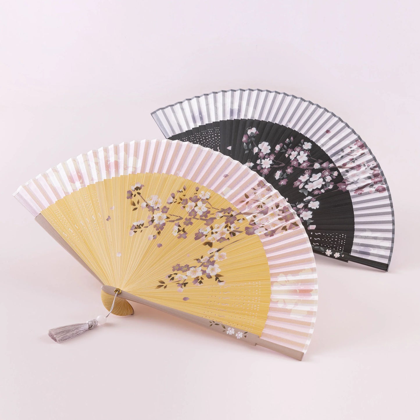 Cherry Blossom Sensu (Japanese folding fan) for Women - Black -