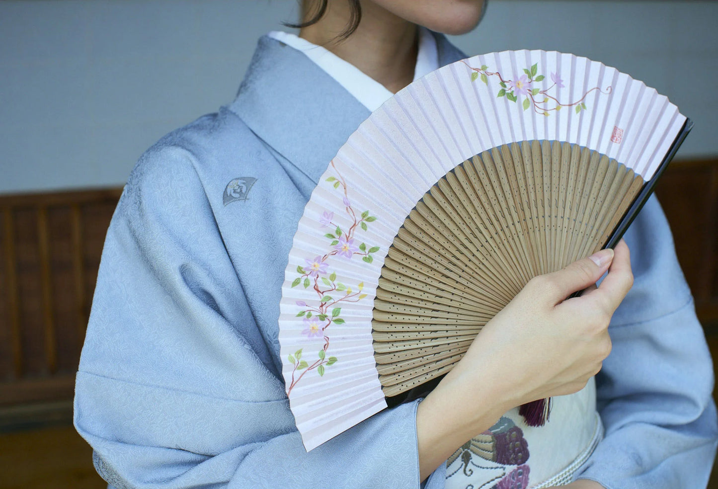 Kyo-sensu (Japanese folding fan) for Women - Cherry Blossom - , Made in Kyoto, Japan, Kyoto sensu