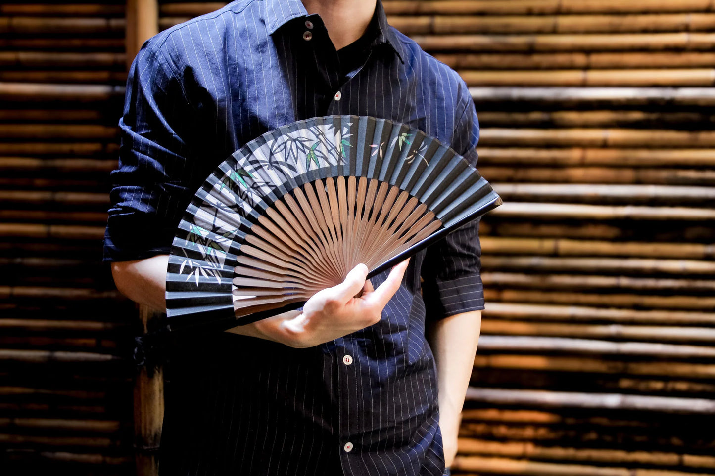 Kyo-sensu (Japanese folding fan) for Men - Kirie / Dragon - , Made in Kyoto, Japan , Kyoto sensu