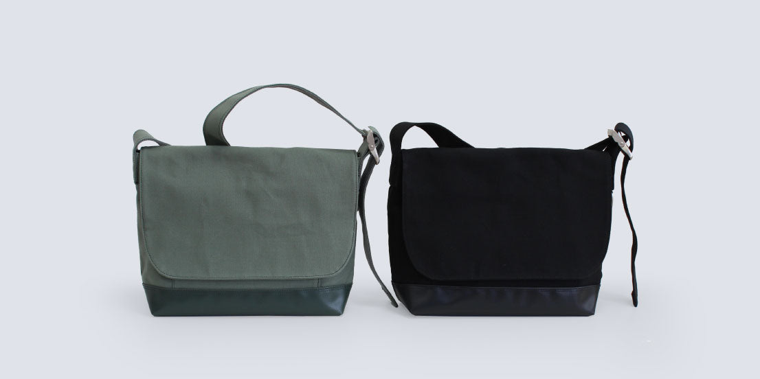 Shoulder Bag - Bicycle Messenger Bag Design / Green Gray -, Bike Messenger Bag, Cross Body Bag