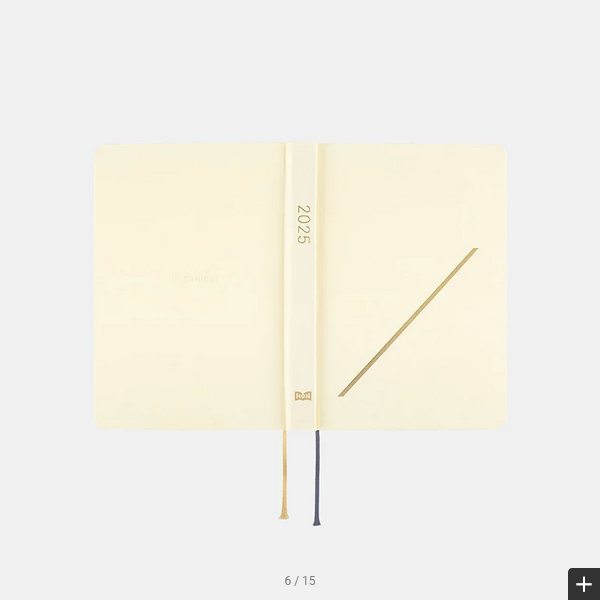 Hobonichi Techo 2025 Slash (Ivory) HON / A6 Size / Daily / Jan start / Mon start - English Edition