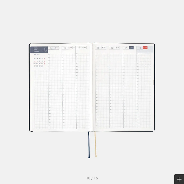 Hobonichi Techo 2025 Slash (Navy) HON / A5 Size / Daily / Jan start / Mon start - English Edition