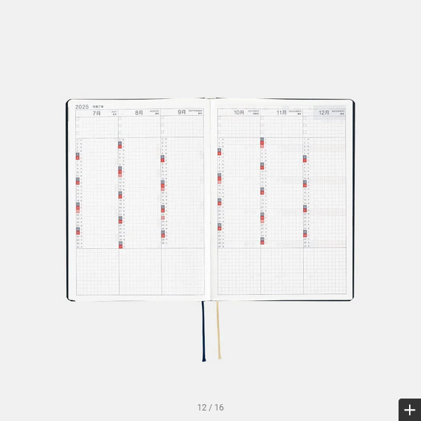 Hobonichi Techo 2025 Slash (Navy) HON / A5 Size / Daily / Jan start / Mon start - English Edition