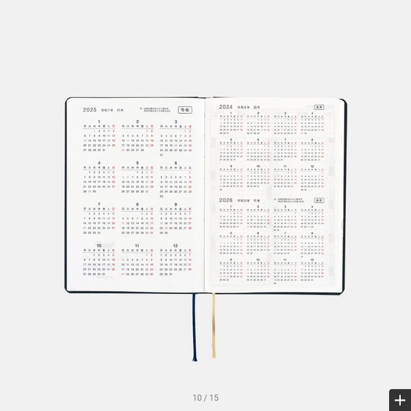 Sale! Hobonichi Techo 2025 Slash (Navy) HON / A6 Size / Daily / Jan start / Mon start - English Edition