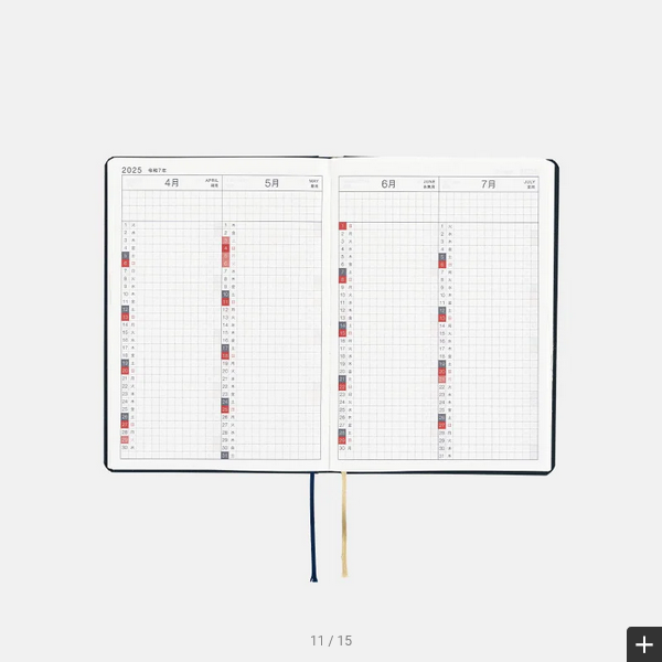 Sale! Hobonichi Techo 2025 Slash (Navy) HON / A6 Size / Daily / Jan start / Mon start - English Edition