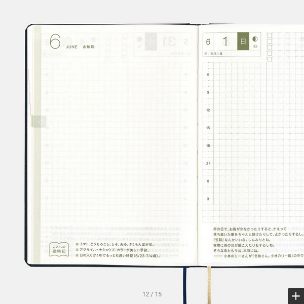 Sale! Hobonichi Techo 2025 Slash (Navy) HON / A6 Size / Daily / Jan start / Mon start - English Edition