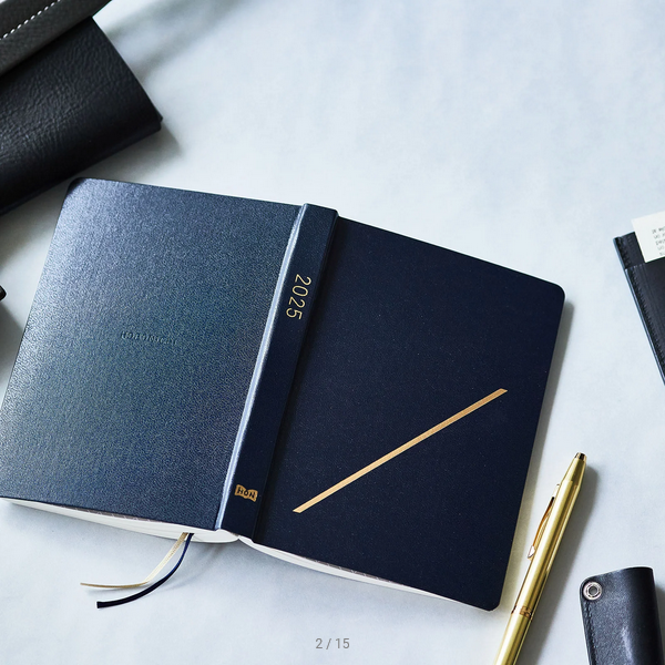 Sale! Hobonichi Techo 2025 Slash (Navy) HON / A6 Size / Daily / Jan start / Mon start - English Edition