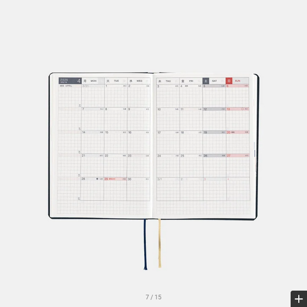 Sale! Hobonichi Techo 2025 Slash (Navy) HON / A6 Size / Daily / Jan start / Mon start - English Edition