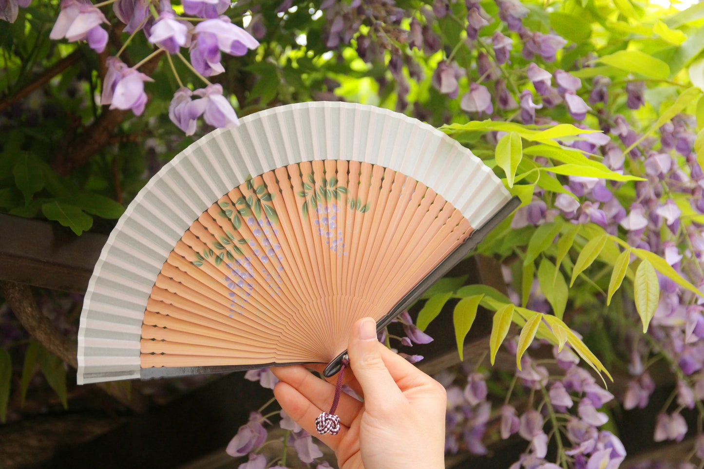 Small Sensu (Japanese folding fan) for Women - Lily of the Valley -