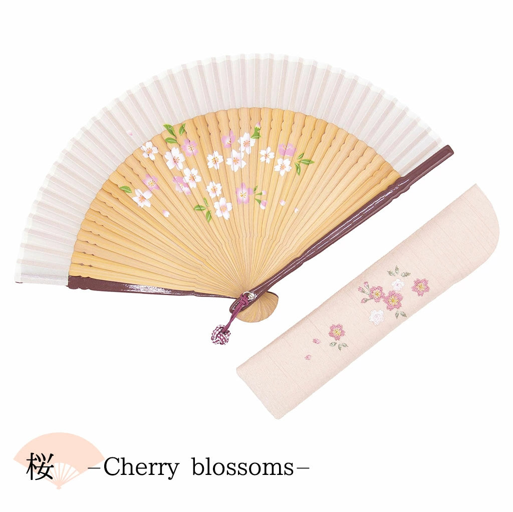 Small Sensu (Japanese folding fan) for Women - Cherry Blossom -
