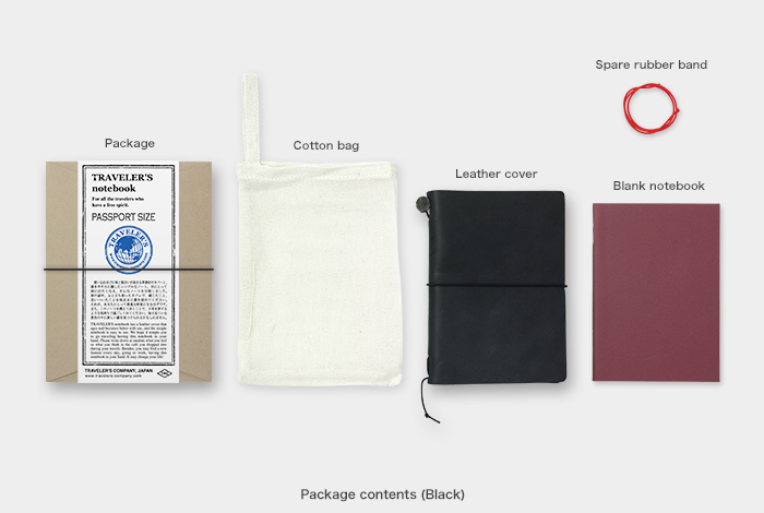 TRAVELER'S COMPANY TRAVELER'S notebook Starter Kit - Passport Size / Black -