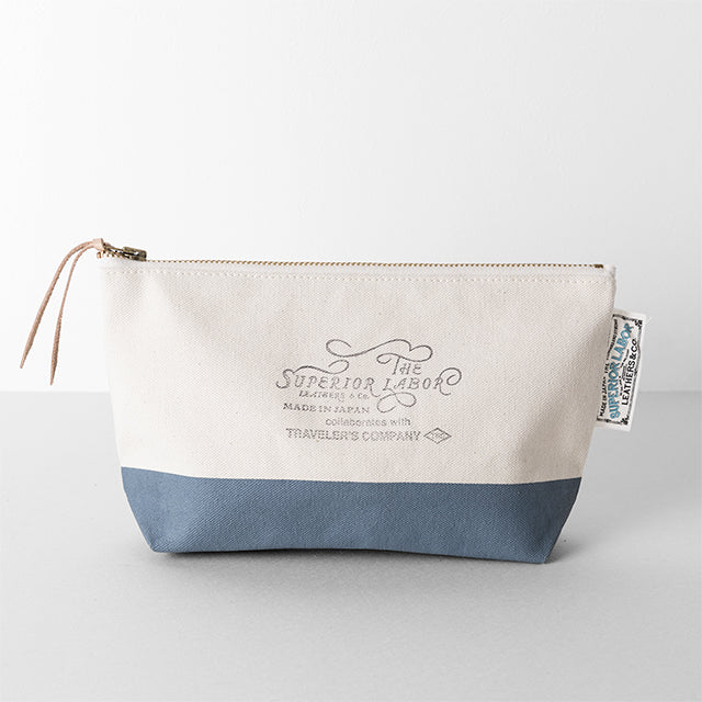 TRAVELER'S COMPANY Traveler's Factory x The Superior Labor Engineer Pouch - Medium Size / Blue Gray -