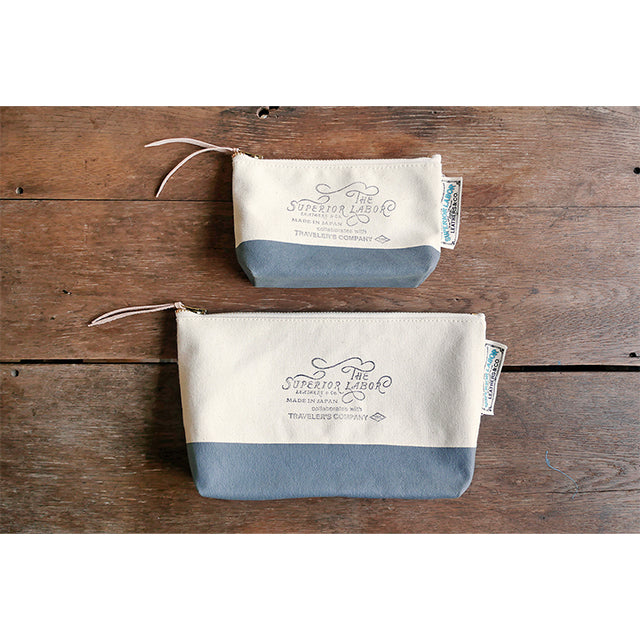 TRAVELER'S COMPANY Traveler's Factory x The Superior Labor Engineer Pouch - Small Size / Blue Gray -