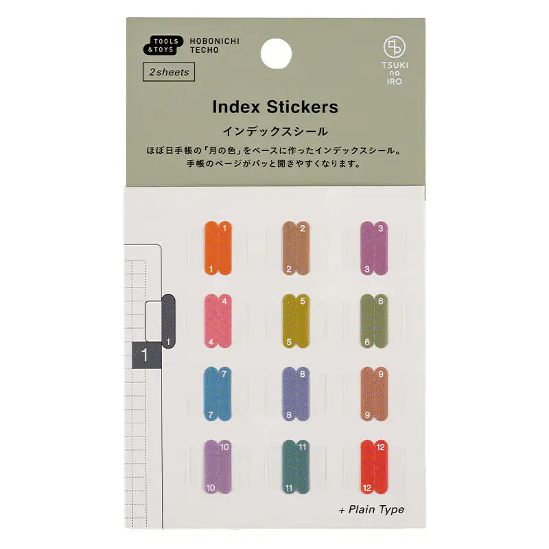 PRE-ORDER TSUKI no IRO: Index Stickers , 2026 Hobonichi Accessories