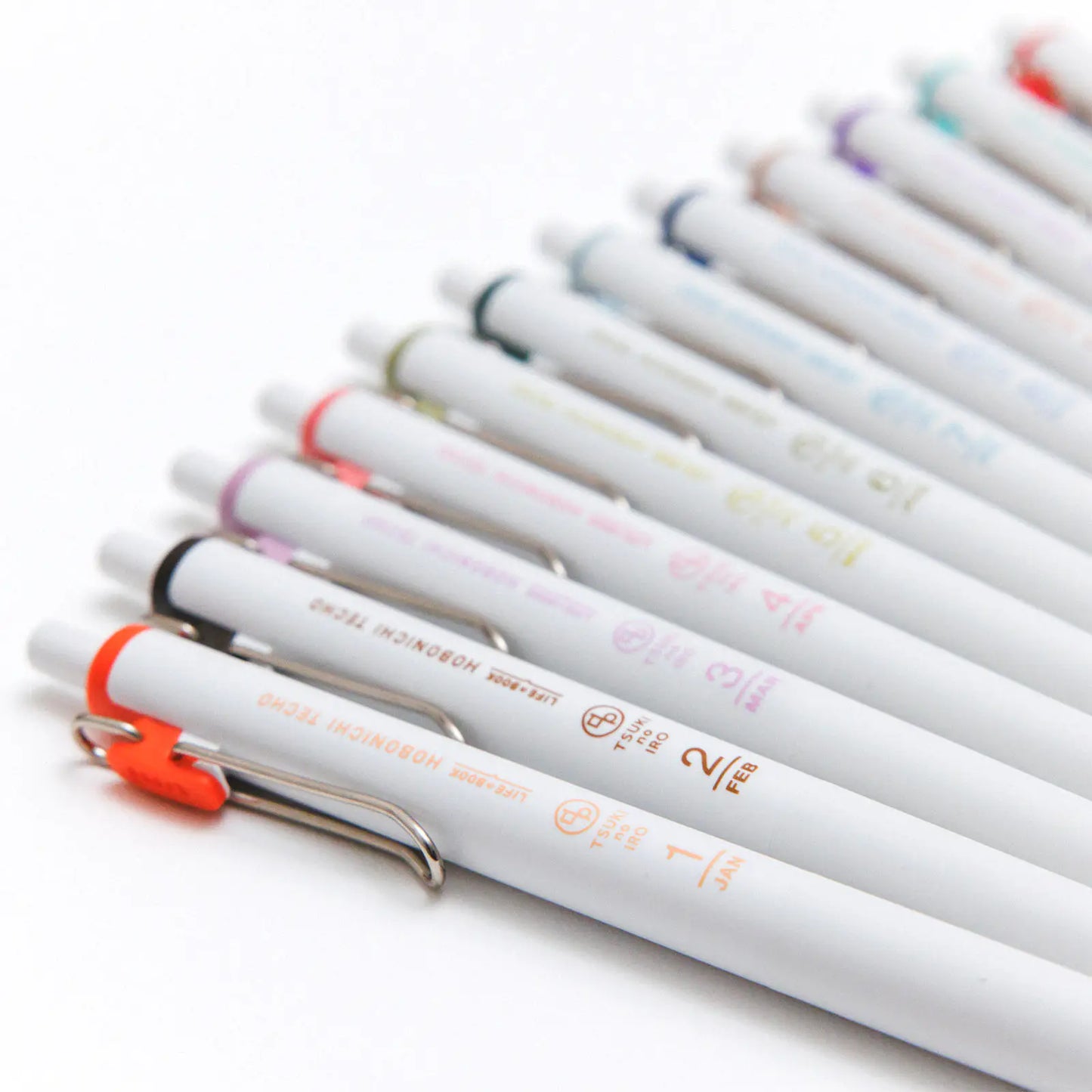 PRE-ORDER TSUKI no IRO: Uniball One 0.38mm - Set of 6 with Case Jan-June Set / July-Dec Set , 2026 Hobonichi Accessories