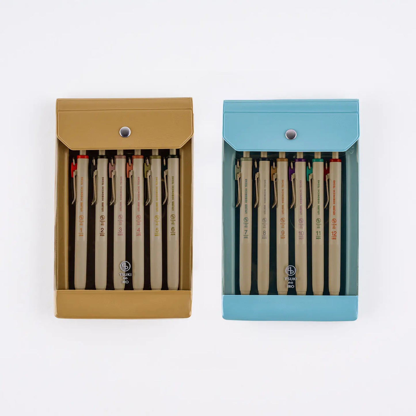 PRE-ORDER TSUKI no IRO: Uniball One 0.38mm - Set of 6 with Case Jan-June Set / July-Dec Set , 2026 Hobonichi Accessories