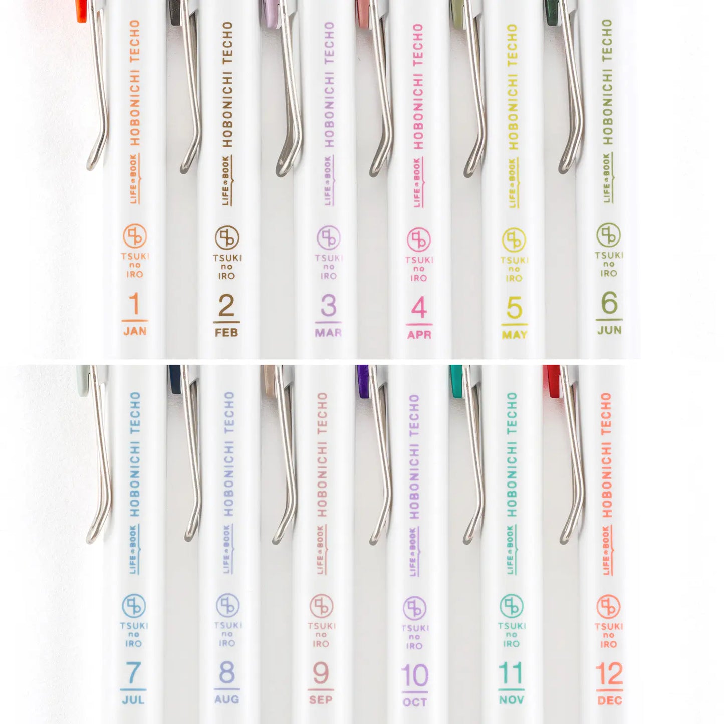 PRE-ORDER TSUKI no IRO: Uniball One 0.38mm - Set of 6 with Case Jan-June Set / July-Dec Set , 2026 Hobonichi Accessories