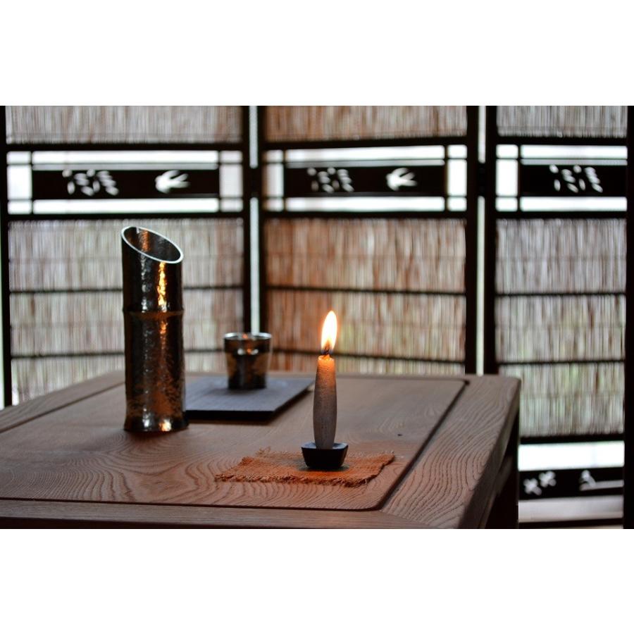 Takazawa Candle TOHAKU Candles 7 pcs with Cast Iron Candle Stand Gift Set, Japanese Wa-Rousoku (Japanese candle)