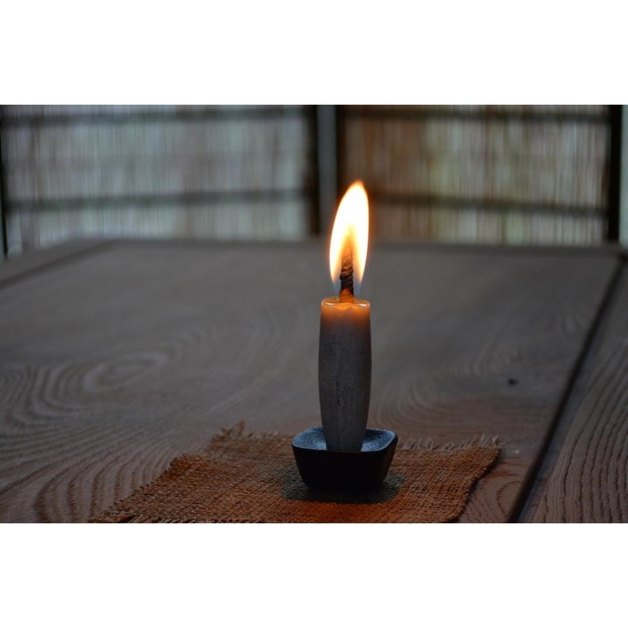 Takazawa Candle TOHAKU Candles 7 pcs with Cast Iron Candle Stand Gift Set, Japanese Wa-Rousoku (Japanese candle)
