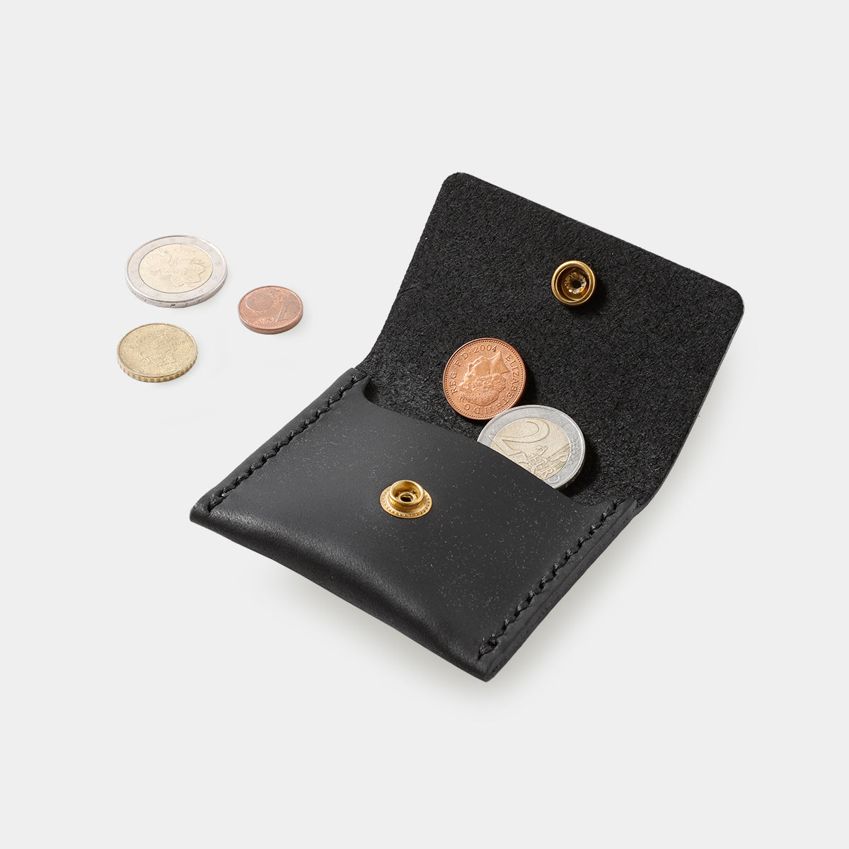 TRAVELER'S COMPANY Traveler's Factory Leather Coin Case - Black -