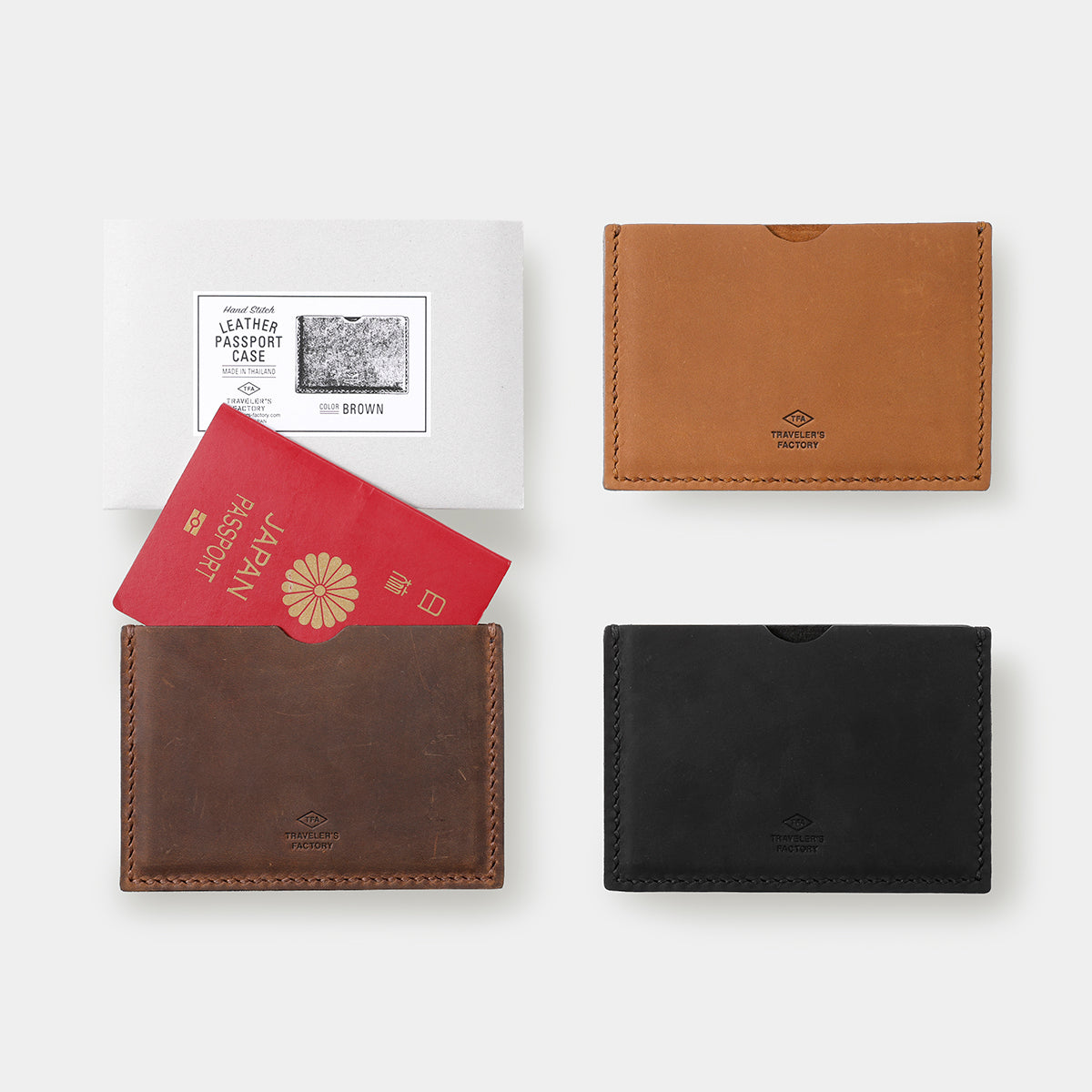 TRAVELER'S COMPANY Traveler's Factory Leather Passport Case - Black -