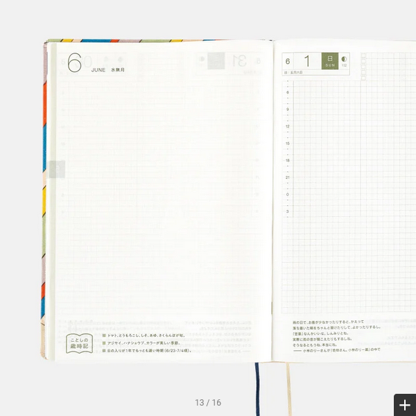 Hobonichi Techo 2025 Unsodo: Bijutsukai (Rainbow) HON / A5 Size / Daily / Jan start / Mon start - English Edition