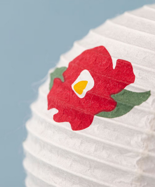 Mini Yame Lantern - Camellia - , Japanese Chochin, traditional japanese paper lantern