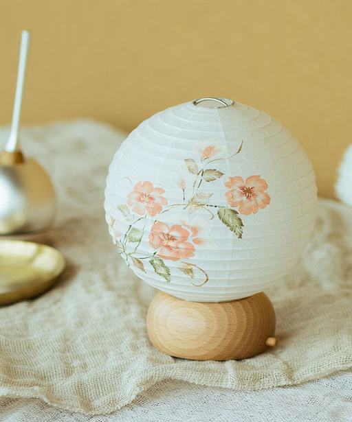 Mini Yame Lantern - Dog Rose - , Japanese Chochin, traditional japanese paper lantern
