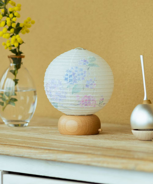 Mini Yame Lantern - Hydrangea - , Japanese Chochin, traditional japanese paper lantern