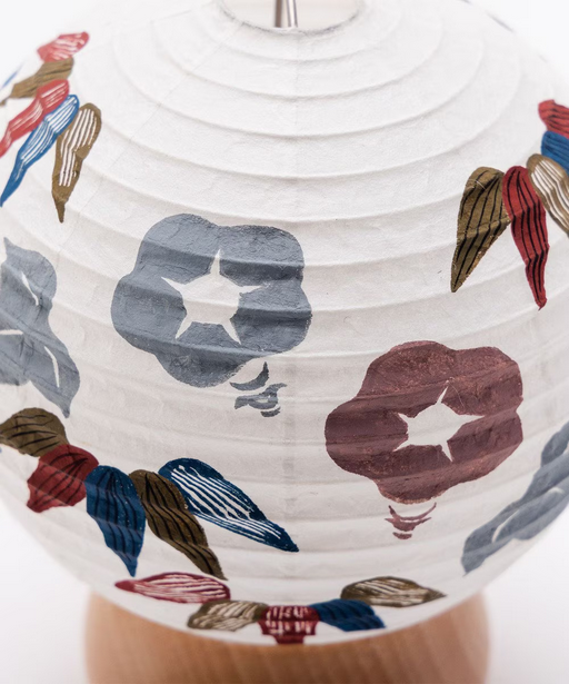 Mini Yame Lantern - Bamboo and Morning Glory - , Japanese Chochin, traditional japanese paper lantern