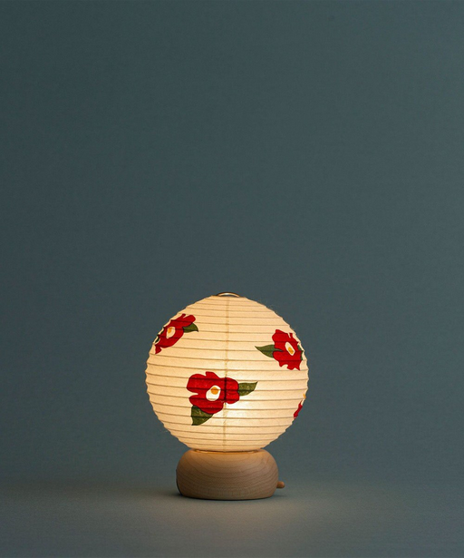 Mini Yame Lantern - Camellia - , Japanese Chochin, traditional japanese paper lantern