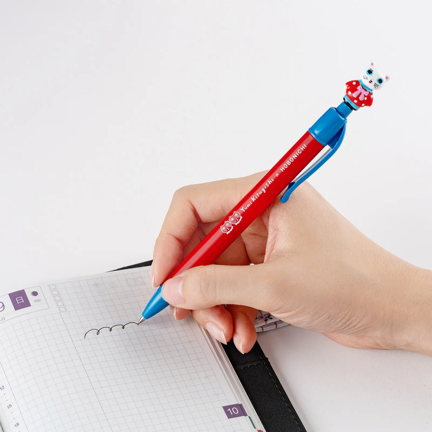 PRE-ORDER Yumi Kitagishi: Ballpoint Pen - White Cat , 2026 Hobonichi Accessories