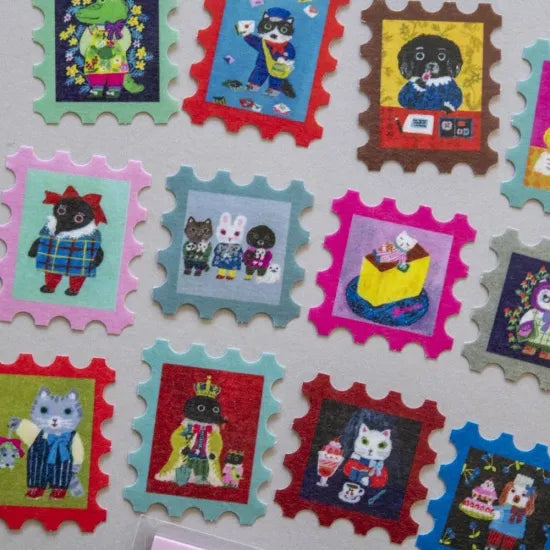 Yumi Kitagishi: Flake Stickers 20 pcs Set - ANIMAL STAMP -