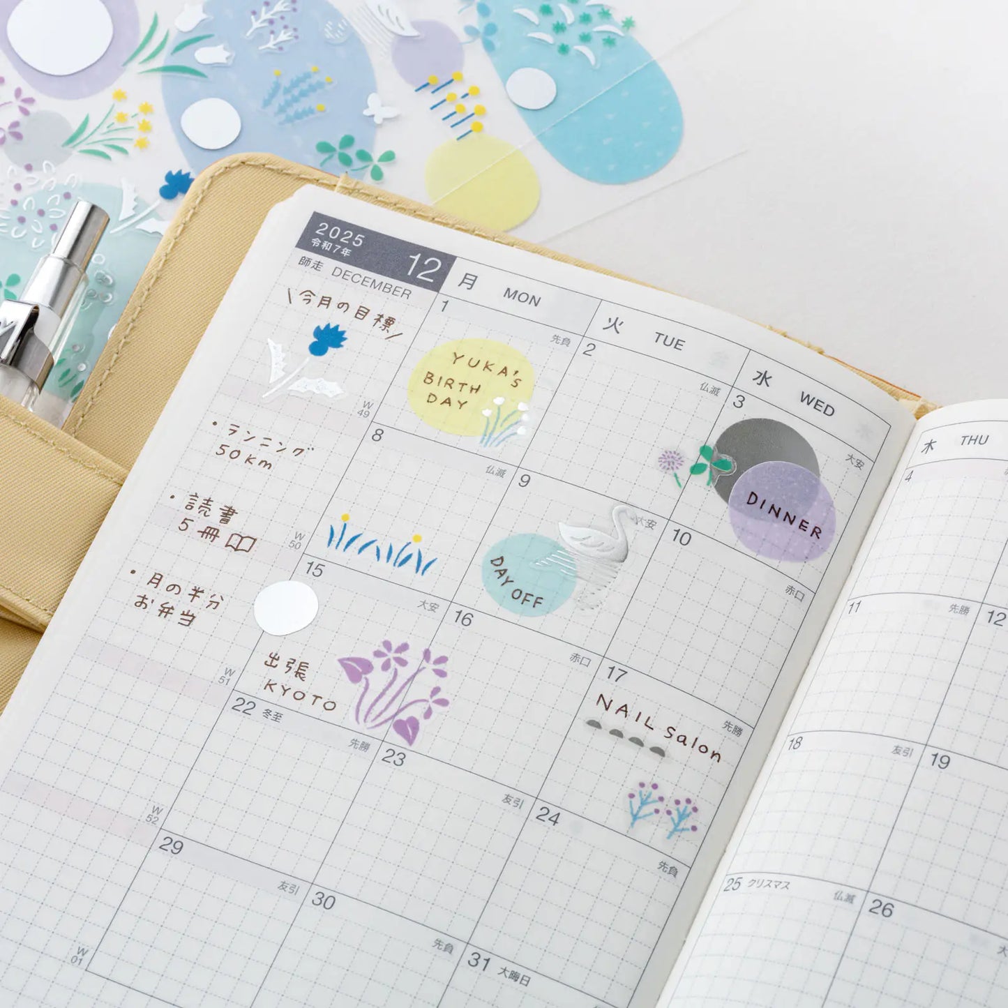 PRE-ORDER Yuri Sanae: Layering Stickers (Forest Lake) , 2026 Hobonichi Accessories