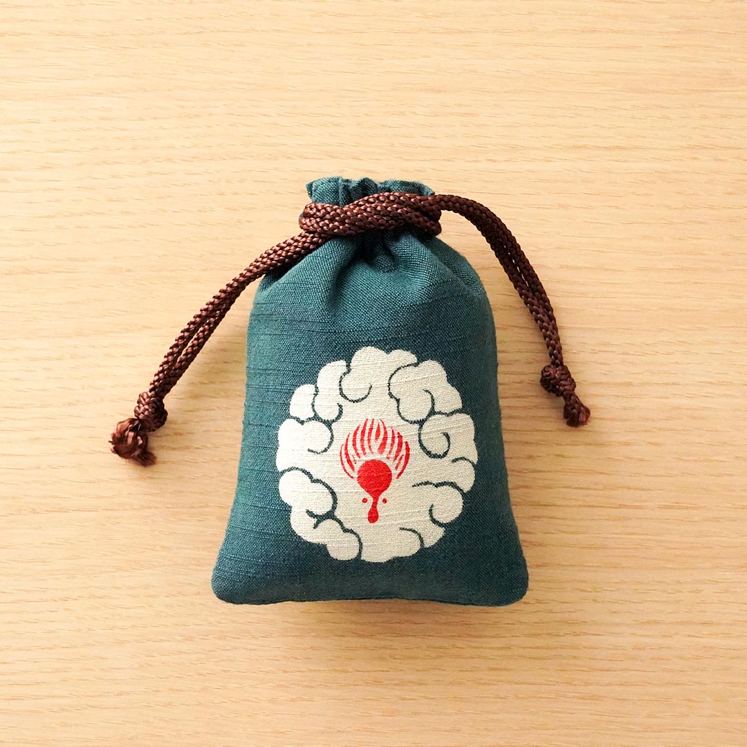 Katazome Small Talisman Bag - Dragon -, Drawstring Pouch, Japanese traditional craft bag