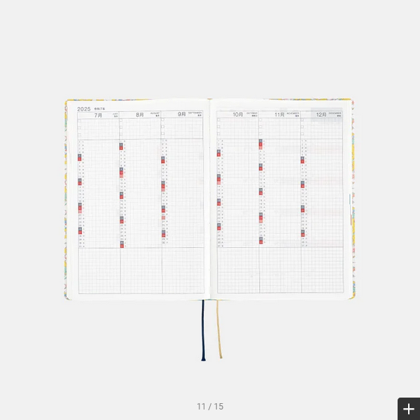 Hobonichi Techo 2025 Liberty Fabrics: Paysanne Blossom HON / A5 Size / Daily / Jan start / Mon start - English Edition