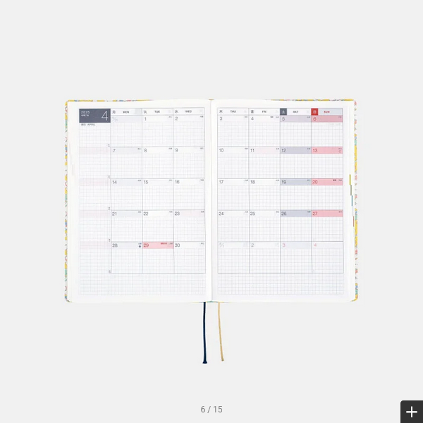 Hobonichi Techo 2025 Liberty Fabrics: Paysanne Blossom HON / A5 Size / Daily / Jan start / Mon start - English Edition