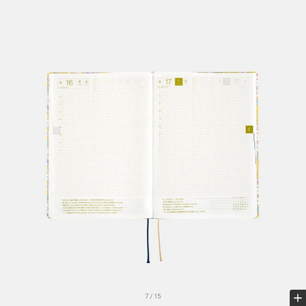 Hobonichi Techo 2025 Liberty Fabrics: Paysanne Blossom HON / A5 Size / Daily / Jan start / Mon start - English Edition