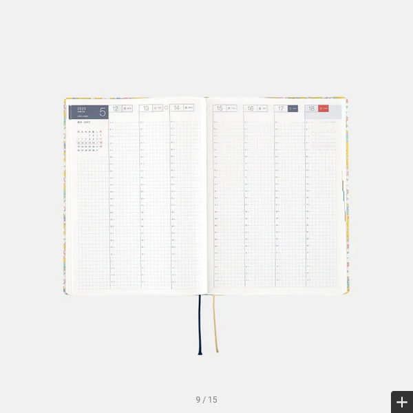 Hobonichi Techo 2025 Liberty Fabrics: Paysanne Blossom HON / A5 Size / Daily / Jan start / Mon start - English Edition