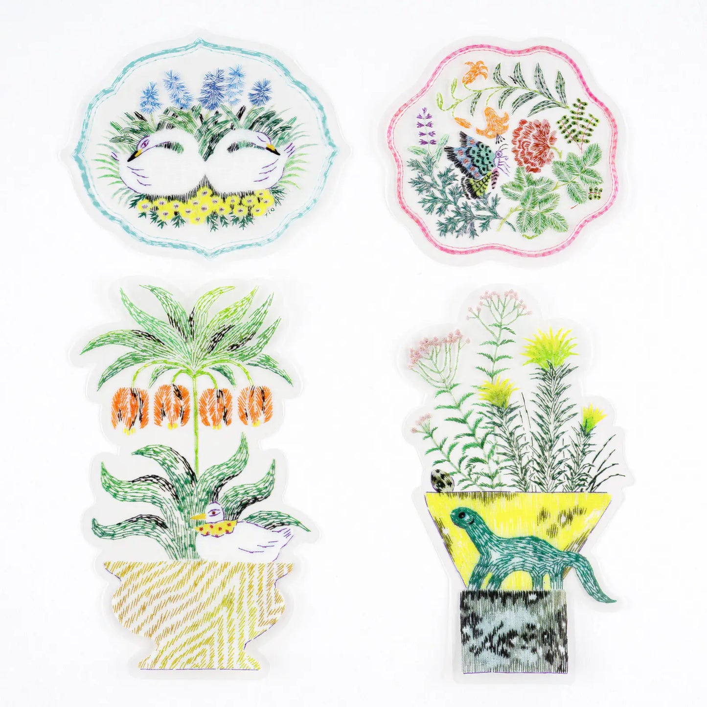 PRE-ORDER iyo okumi: Transparent Embroidery Sticker Set - My Garden , 2026 Hobonichi Accessories