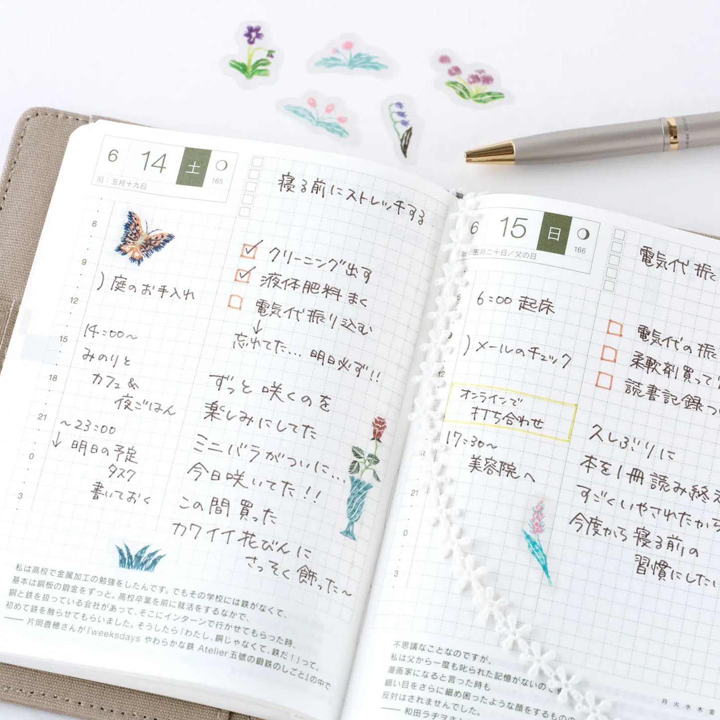 PRE-ORDER iyo okumi: Transparent Embroidery Sticker Set - My Garden , 2026 Hobonichi Accessories