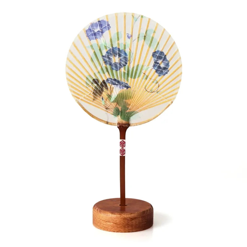 Small Mizu Uchiwa (Water Fan) - Morning Glory -, Japanaese paper fan