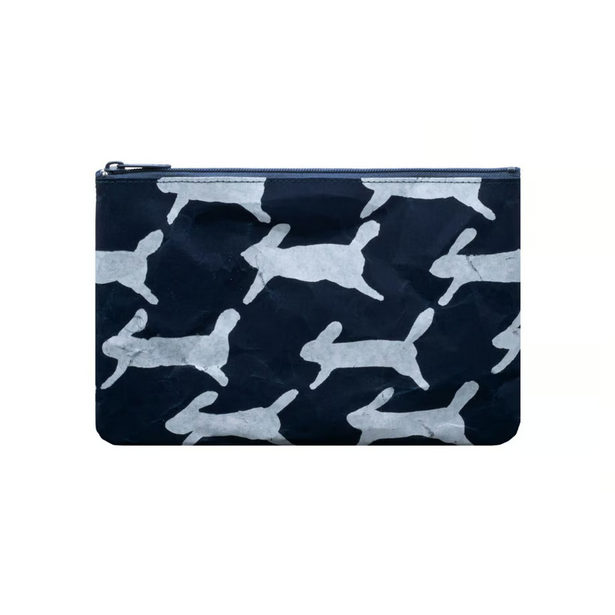 mina perhonen: Pencil Case - run run run / L Size / Dark Blue - , Made in Japan, Japanese pen case