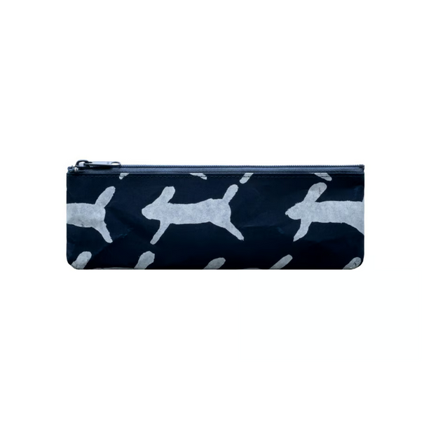 mina perhonen: Pencil Case - run run run / M Size / Dark Blue - , Made in Japan, Japanese pen case