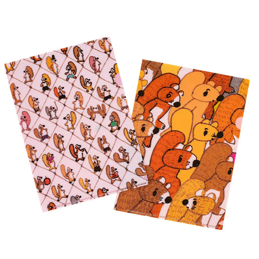 PRE-ORDER 100%ORANGE: Hobonichi Folder Set of 2 for A5 Size (Squirrel Squadron) ,  2026 Hobonichi Accessories