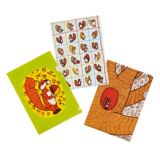 PRE-ORDER 100%ORANGE: Hobonichi Folder Set of 3 for A6 Size (Squirrel’s Moving Day) ,  2026 Hobonichi Accessories