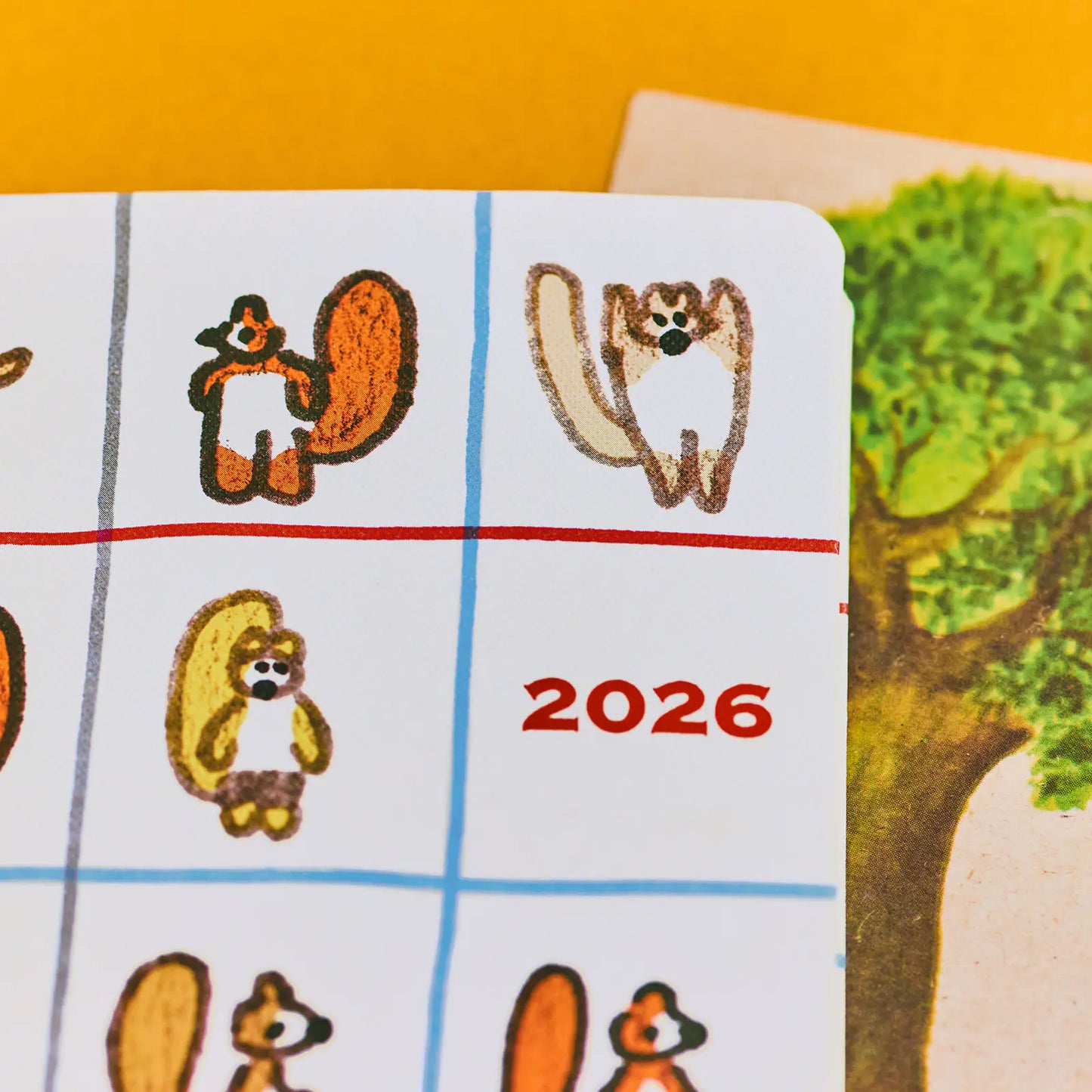 Hobonichi Techo 2026 100%ORANGE: Squirrel’s Moving Day Weeks Hardcover Book / Weekly Horizontal / Jan start / Mon start - English Edition