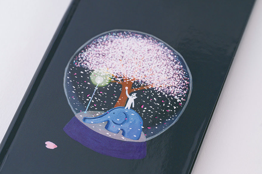 Sale! Hobonichi Techo 2025 Hiroko Kubota: Night Cherry Blossom Snow Globe Weeks Hardcover Book / Weekly Horizontal / January start / Monday start - English Edition