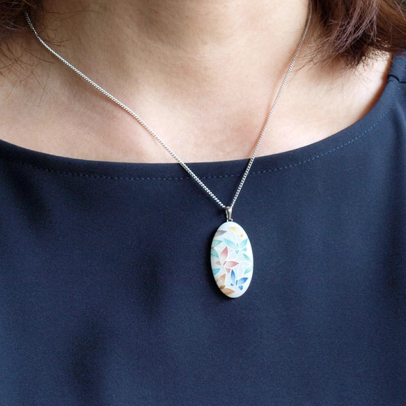 Yusen-Shippo Pendant Necklace - Butterfly White, Japanese Jewelry